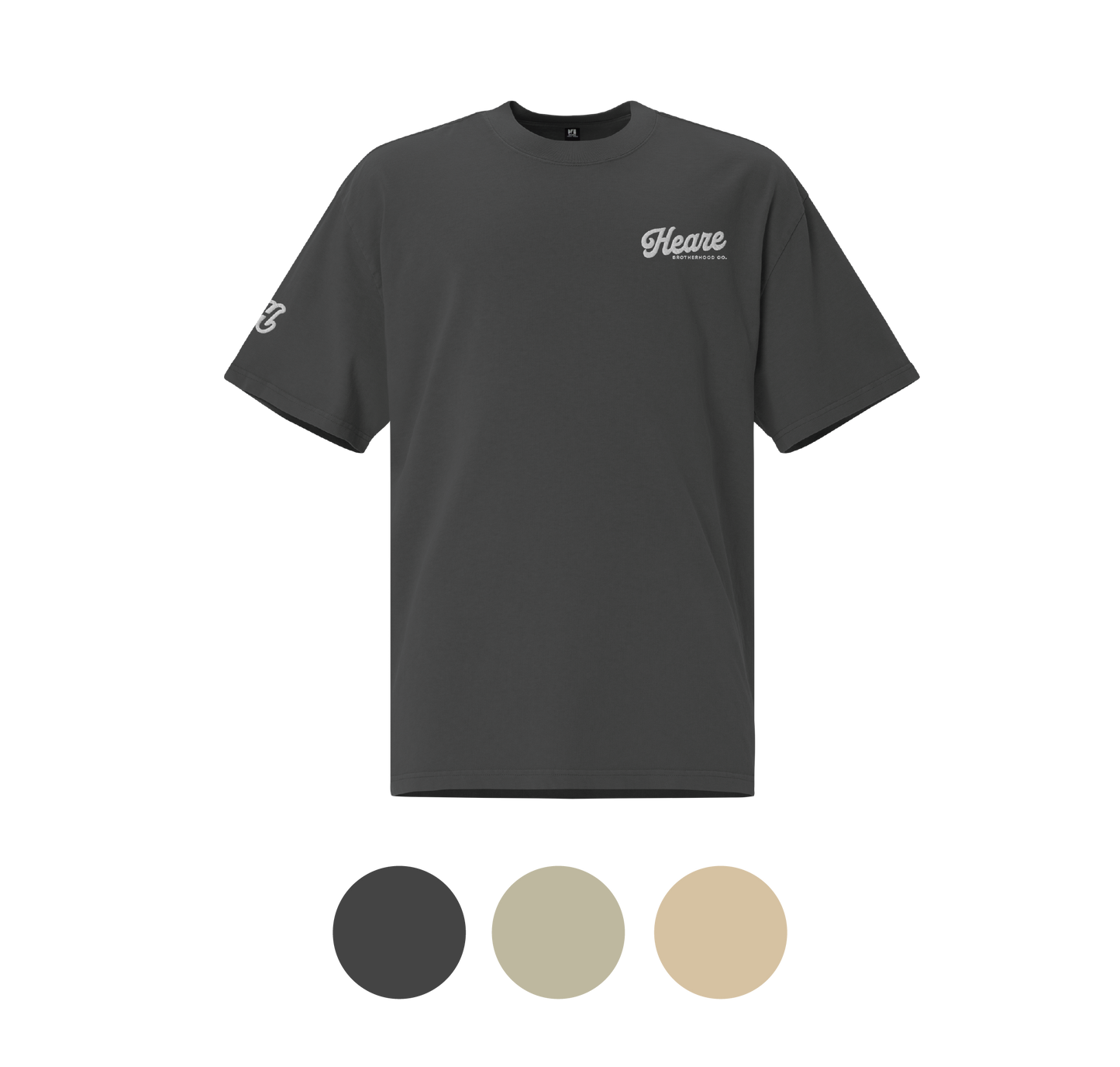 Essential Tee 1: Oversized Faded + Embroidered Logo (3 Colors)