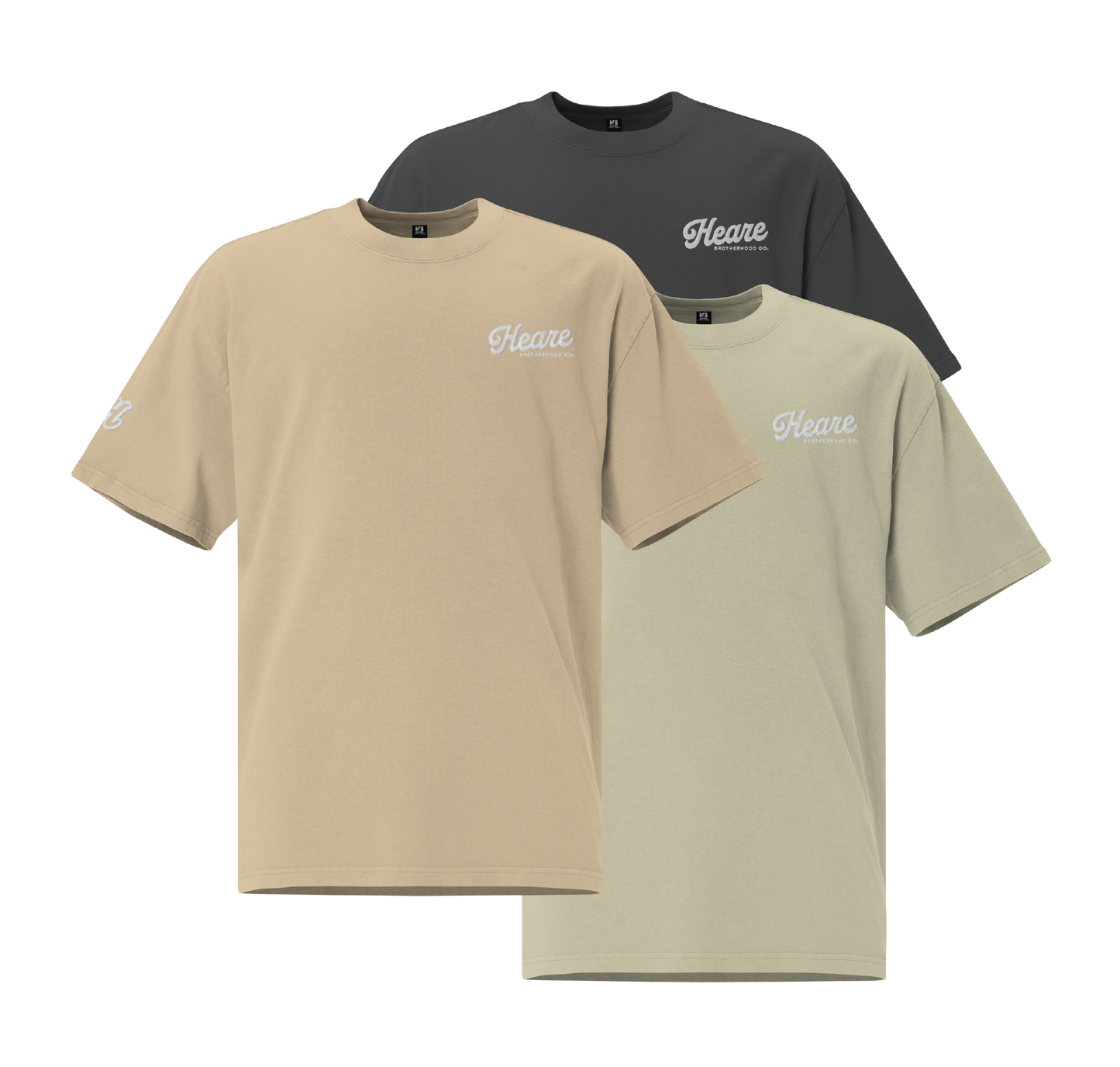 Essential Tee 1: Oversized Faded + Embroidered Logo (3 Colors)